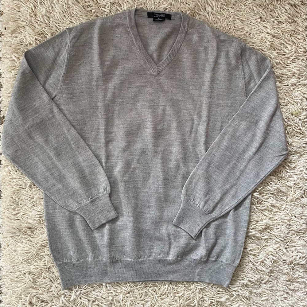 Giorgiolini 100% Wool Men’s Gray sweater, size L